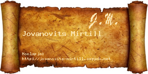 Jovanovits Mirtill névjegykártya